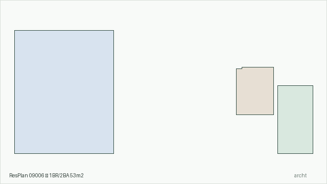 ResPlan 09006 — 1BR/2BA 53m2