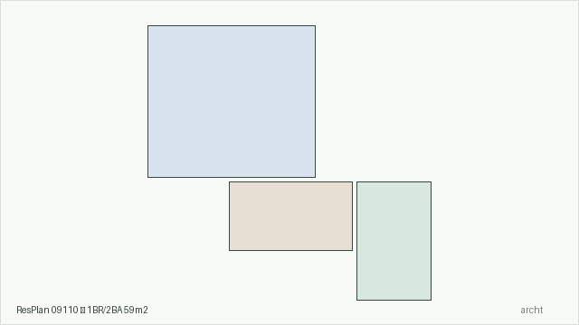 ResPlan 09110 — 1BR/2BA 59m2