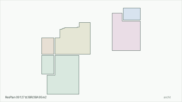 ResPlan 09127 — 3BR/3BA 95m2