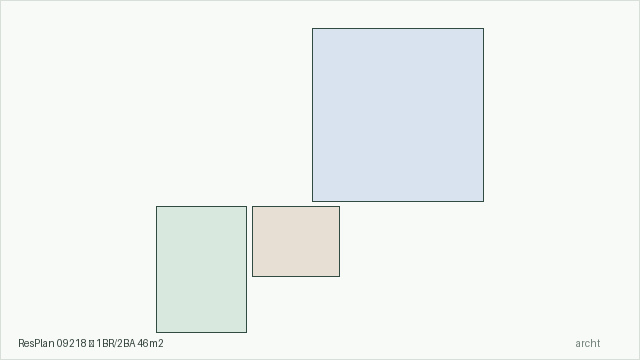 ResPlan 09218 — 1BR/2BA 46m2