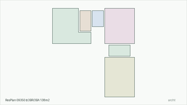ResPlan 09350 — 3BR/3BA 138m2