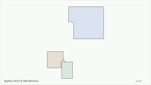 ResPlan 09412 — 1BR/2BA 62m2