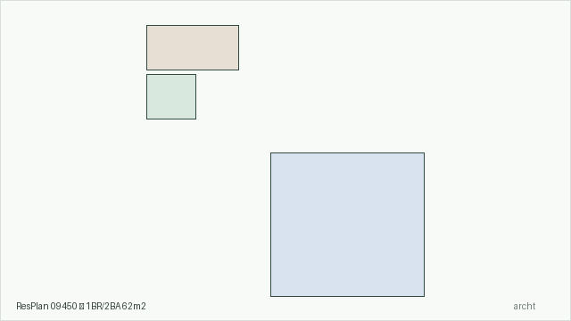 ResPlan 09450 — 1BR/2BA 62m2