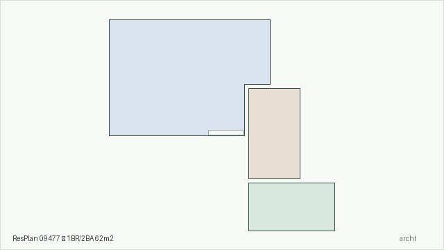 ResPlan 09477 — 1BR/2BA 62m2