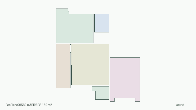 ResPlan 09560 — 3BR/3BA 160m2