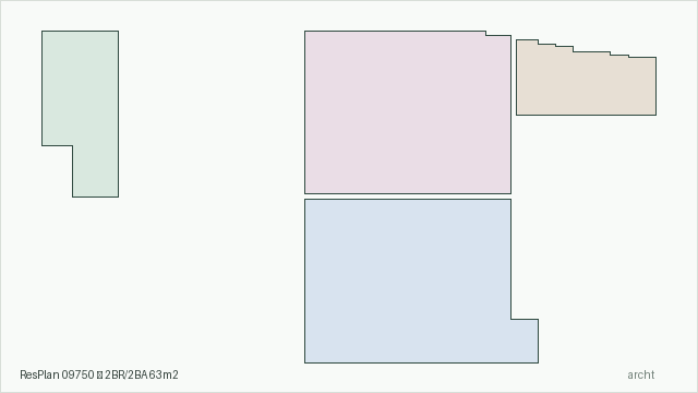 ResPlan 09750 — 2BR/2BA 63m2