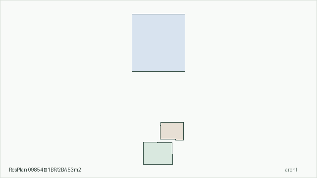 ResPlan 09854 — 1BR/2BA 53m2