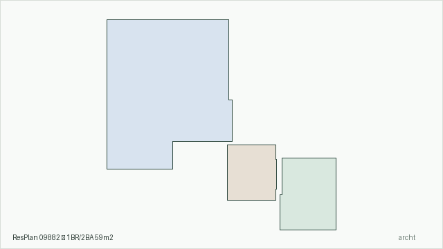 ResPlan 09882 — 1BR/2BA 59m2