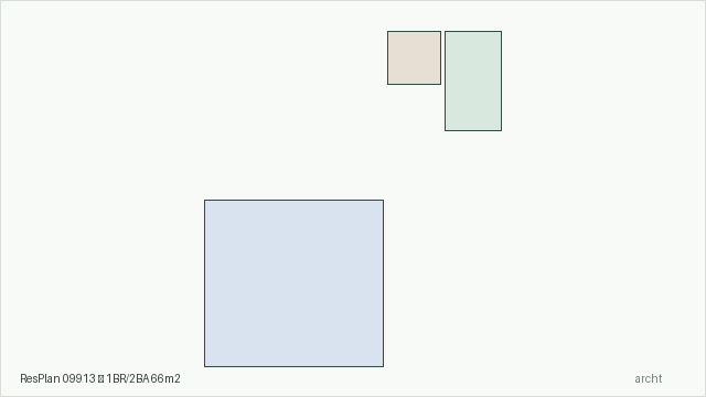 ResPlan 09913 — 1BR/2BA 66m2