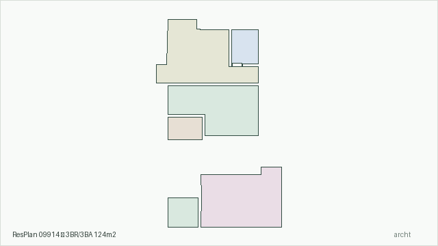 ResPlan 09914 — 3BR/3BA 124m2