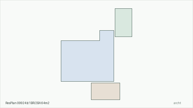 ResPlan 09924 — 1BR/2BA 64m2