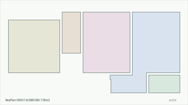 ResPlan 09931 — 3BR/2BA 118m2
