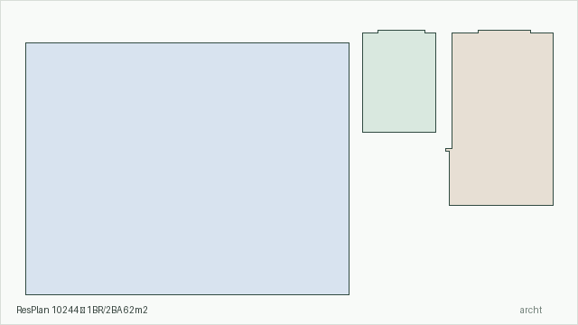 ResPlan 10244 — 1BR/2BA 62m2