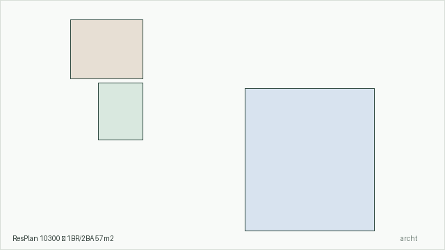 ResPlan 10300 — 1BR/2BA 57m2