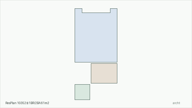 ResPlan 10352 — 1BR/2BA 61m2