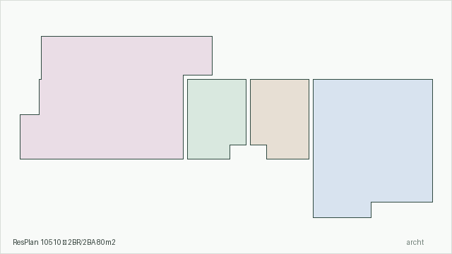 ResPlan 10510 — 2BR/2BA 80m2