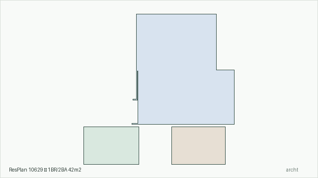 ResPlan 10629 — 1BR/2BA 42m2