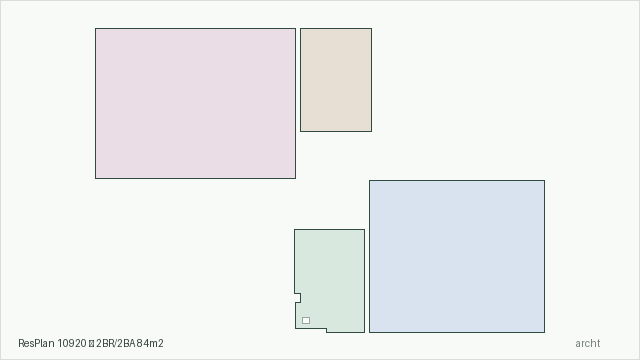 ResPlan 10920 — 2BR/2BA 84m2