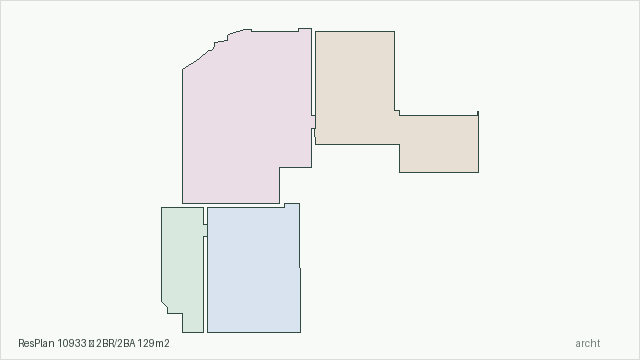 ResPlan 10933 — 2BR/2BA 129m2