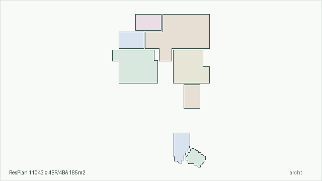 ResPlan 11043 — 4BR/4BA 185m2