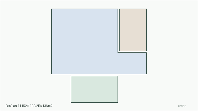 ResPlan 11152 — 1BR/2BA 136m2