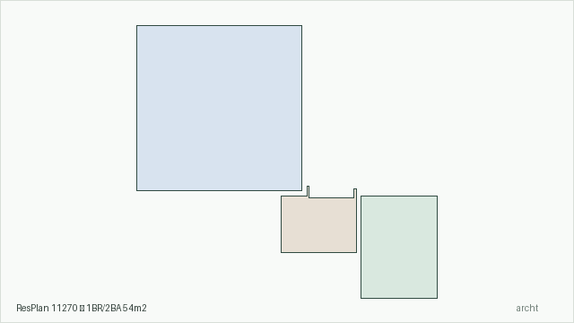ResPlan 11270 — 1BR/2BA 54m2