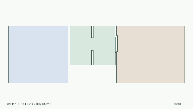 ResPlan 11341 — 2BR/1BA 100m2