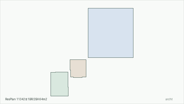 ResPlan 11342 — 1BR/2BA 64m2
