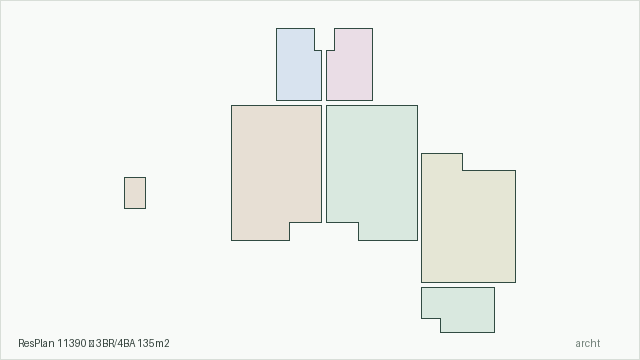 ResPlan 11390 — 3BR/4BA 135m2