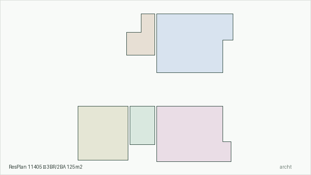 ResPlan 11405 — 3BR/2BA 125m2