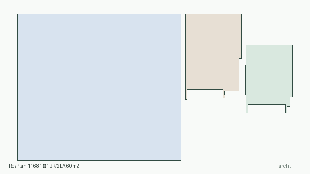 ResPlan 11681 — 1BR/2BA 60m2
