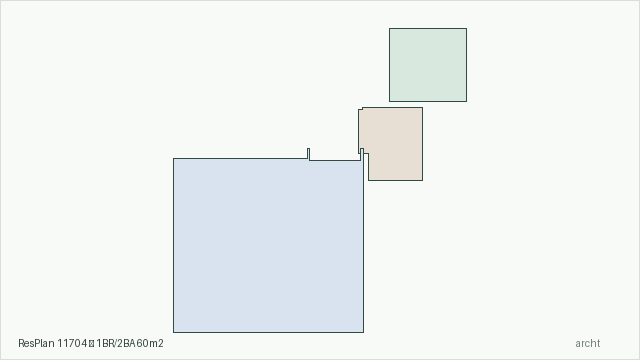 ResPlan 11704 — 1BR/2BA 60m2