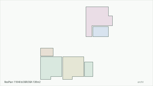 ResPlan 11840 — 3BR/3BA 138m2