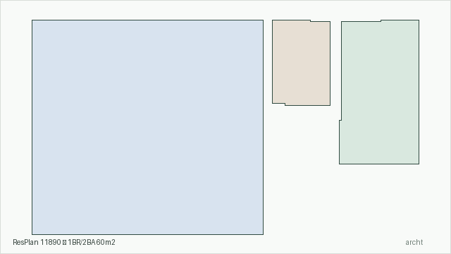 ResPlan 11890 — 1BR/2BA 60m2