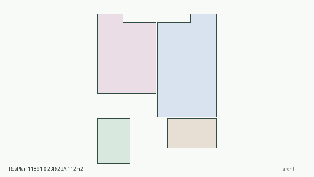 ResPlan 11891 — 2BR/2BA 112m2