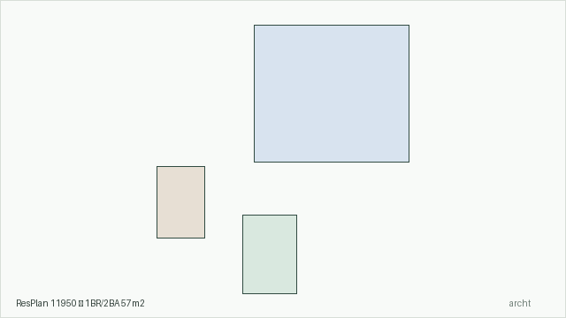 ResPlan 11950 — 1BR/2BA 57m2