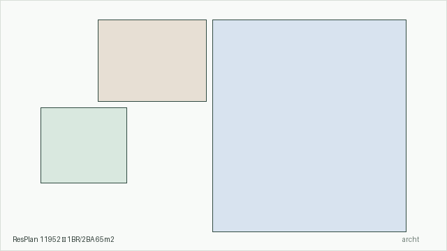 ResPlan 11952 — 1BR/2BA 65m2