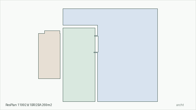ResPlan 11992 — 1BR/2BA 269m2