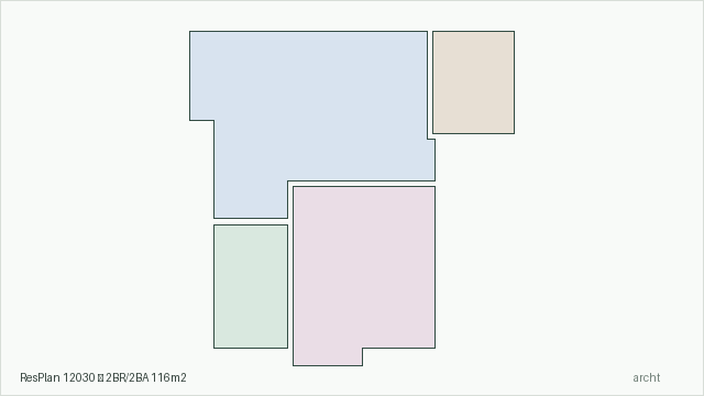 ResPlan 12030 — 2BR/2BA 116m2