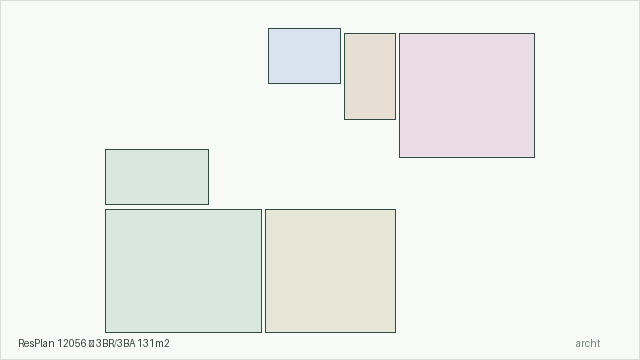 ResPlan 12056 — 3BR/3BA 131m2