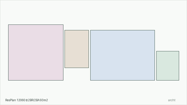 ResPlan 12060 — 2BR/2BA 93m2