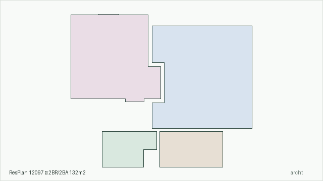 ResPlan 12097 — 2BR/2BA 132m2