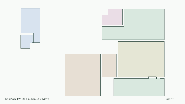 ResPlan 12199 — 4BR/4BA 214m2
