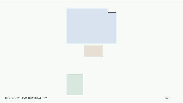 ResPlan 12345 — 1BR/2BA 48m2