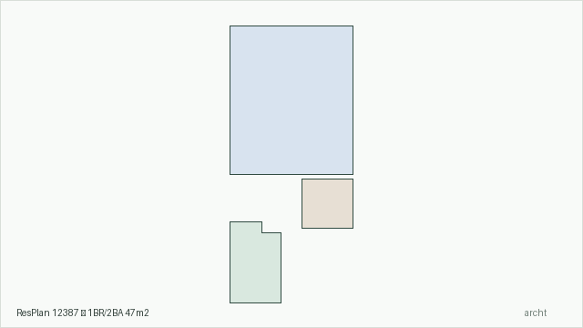 ResPlan 12387 — 1BR/2BA 47m2