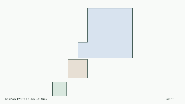 ResPlan 12632 — 1BR/2BA 59m2