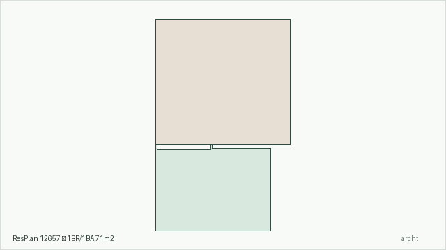 ResPlan 12657 — 1BR/1BA 71m2