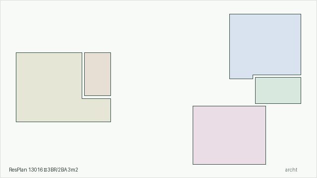 ResPlan 13016 — 3BR/2BA 3m2