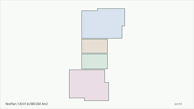 ResPlan 13041 — 2BR/2BA 4m2