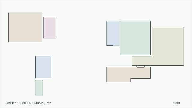 ResPlan 13080 — 4BR/4BA 209m2
